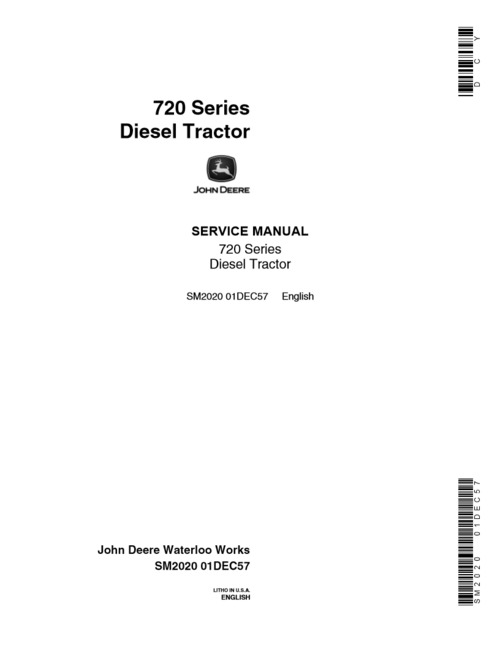 Product picture John Deere 720 Workshop Manual