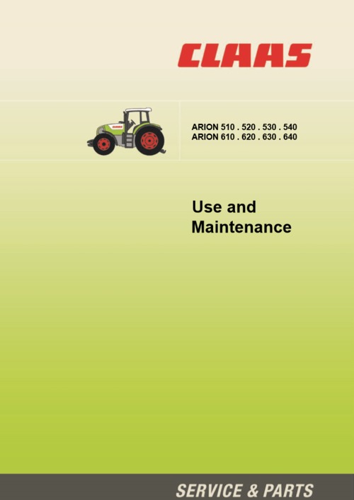 Product picture Claas Arion 510 520 530 540 610 620 630 640 Operation Manual