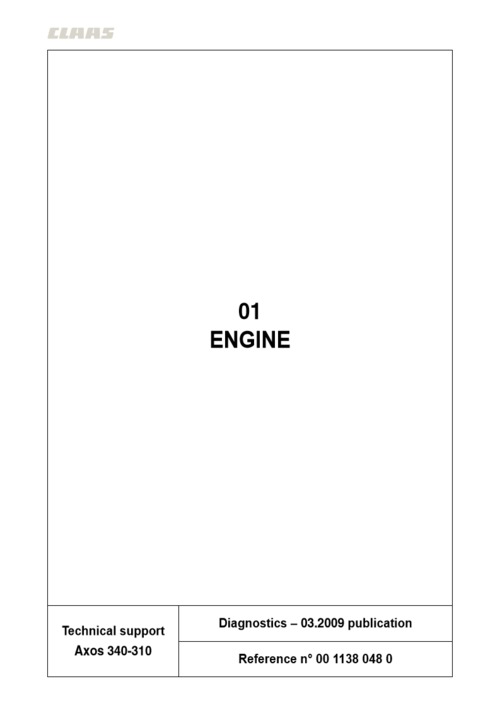 Product picture Claas Axos 340-310 Diagnosis Manual