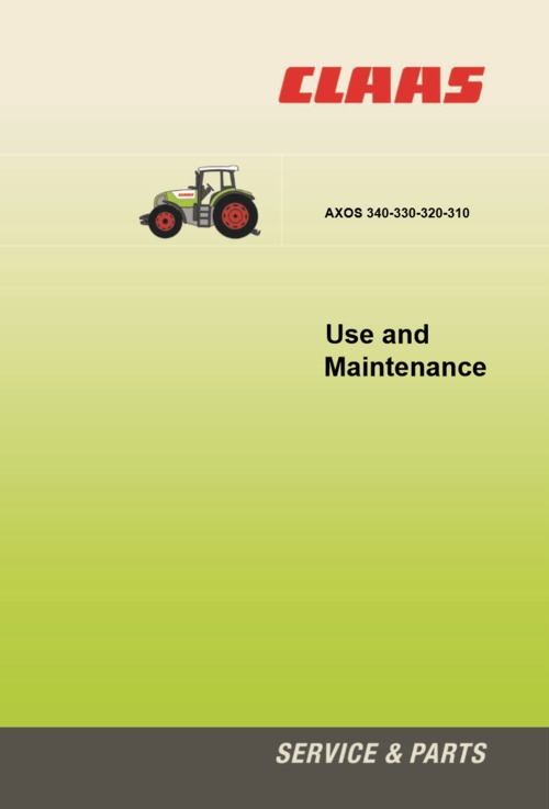 Product picture Claas Axos 340-330-320-310 Operation Manual